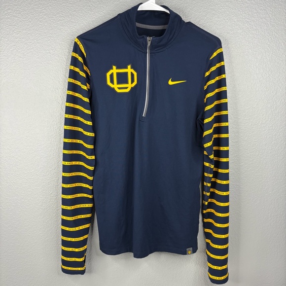 Oregon Ducks Yellow Stripe Sleeve 1/4 Zip Jacket - Picture 1 of 9